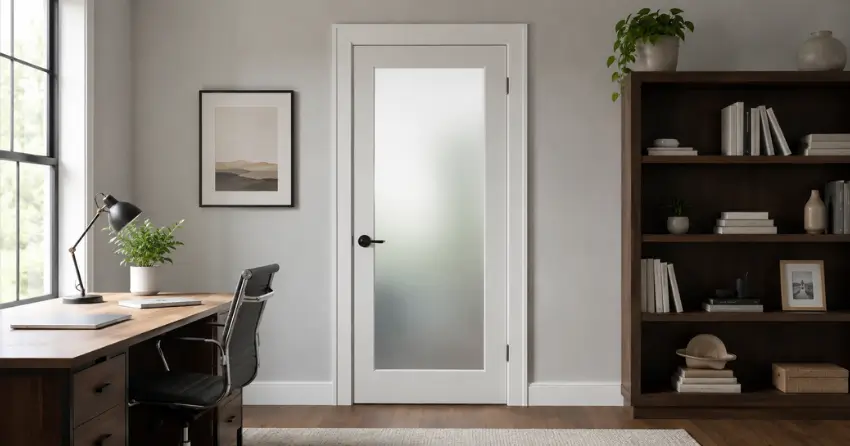 frosted interior door installed in home office in Keswick North, Keswick