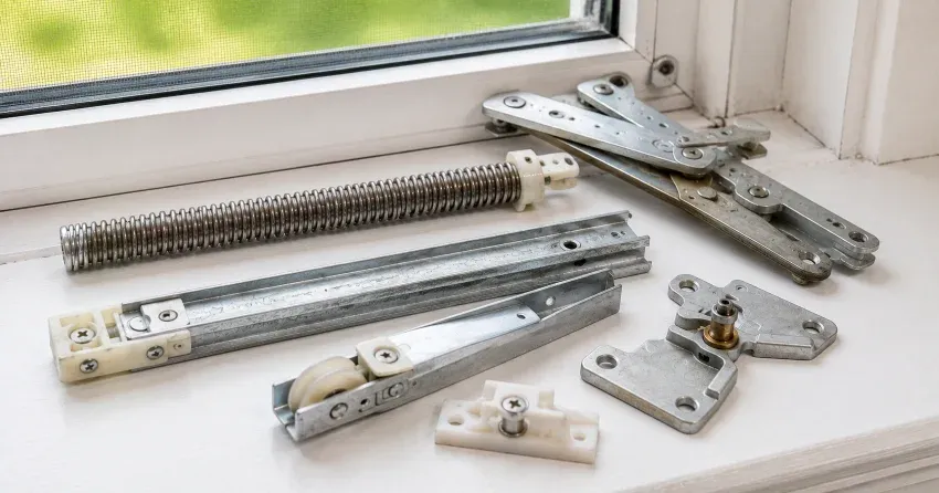 technician adjusting window sash alignment in Keswick home
