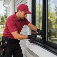 Entry door replacement with a new frame and threshold